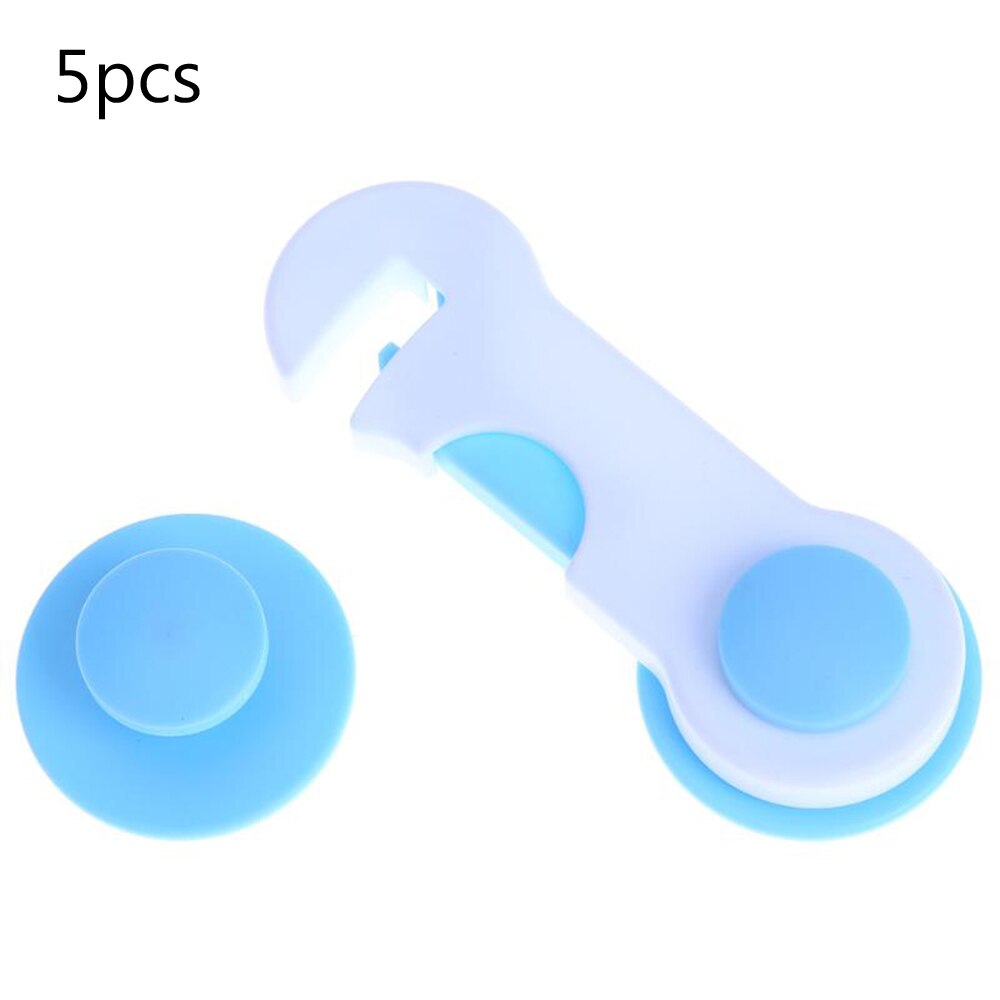 10PCS Multi-use Baby Drawer Lock Plastic Child Security For Cabinet Refrigerator Window Closet Protect Toddler Safety Protector: 5pcs Blue