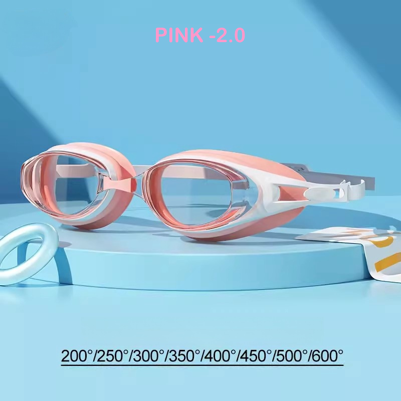 Gafas de natación profesionales para miopía, impermeables, antiniebla, HD, para hombres y mujeres, equipo de gafas para deportes acuáticos, dioptrías-2,0 ~-6,0: Oro