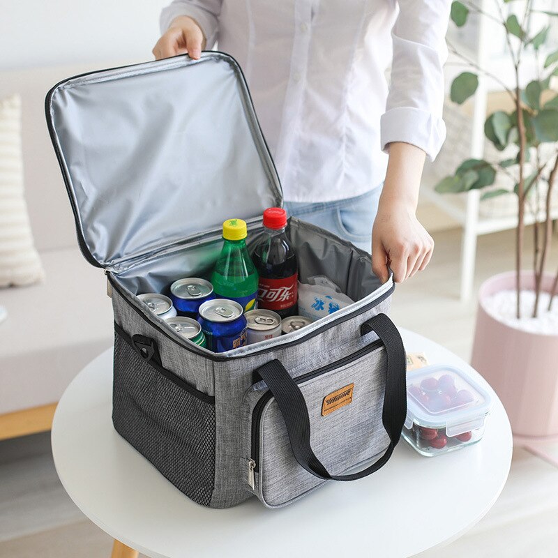 Portable Thermal Cooler Bag Picnic Food Beverage Drink Beer Cooler Ice Pack Bags Fresh Keeping Organizer Insulated Lunch Box Bag