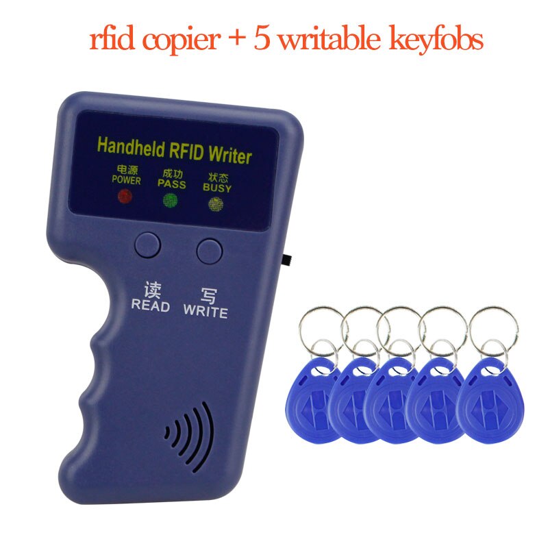 125 khz draagbare rfid-kaartkopieer-/lezer-/schrijver-duplicatorprogrammeur, ondersteuning voor  em4305/t5577 sleutelkaarten: Kopieermachine met 5 sleutels