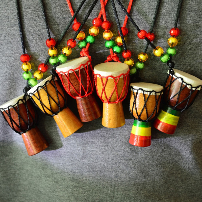 1 pc mini Jambe batterista individualità Djembe pendente strumento musicale a percussione collana accessori per batteria a mano africana