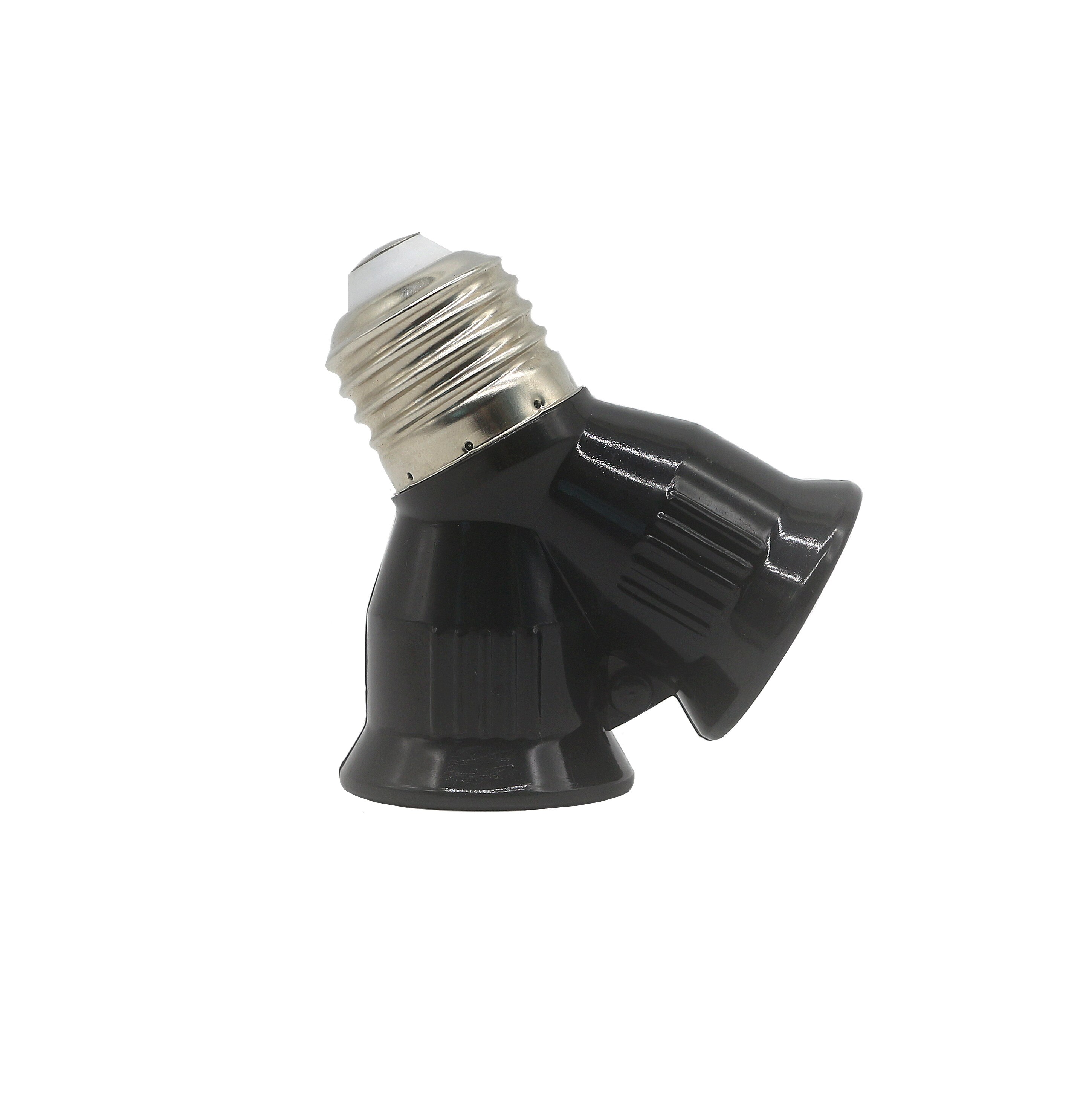 Volledige Zwarte Brandwerende ABS Materiaal E27 naar 2 E27 Lamphouder Converter LED Lamp licht Basis E27 naar 2E27 Splitter adapter Socket