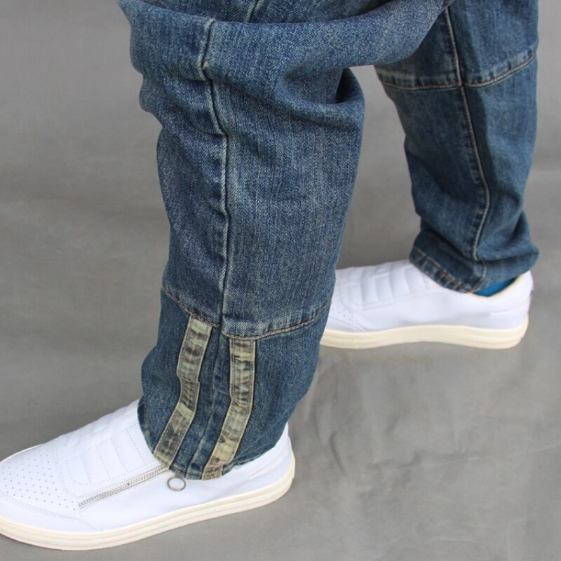Pantalones vaqueros bombachos holgados para hombre, ropa de calle estilo Hip Hop, con cremallera, elásticos, a la , de verano