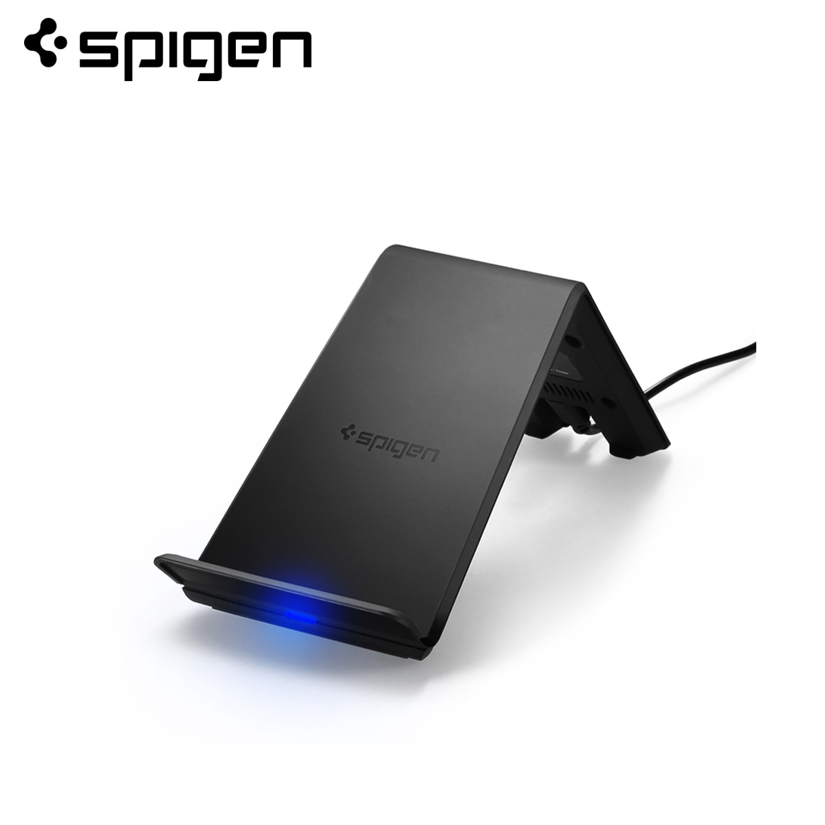 Spigen Essentielle F303W Chargeur Rapide Sans Fil Certifié Qi 10W Chargeur pour iPhone 11 Pro Max/Xs MAX/XR/X/8 Plus et Appareils Qi