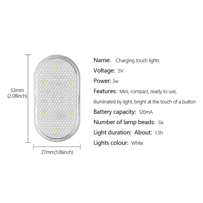 SEAMETAL 5V voiture Led éclairage doigt tactile capteur lampe de lecture LED Attraction lumières USB Charge 6 ampoules pour voiture intérieur lumières