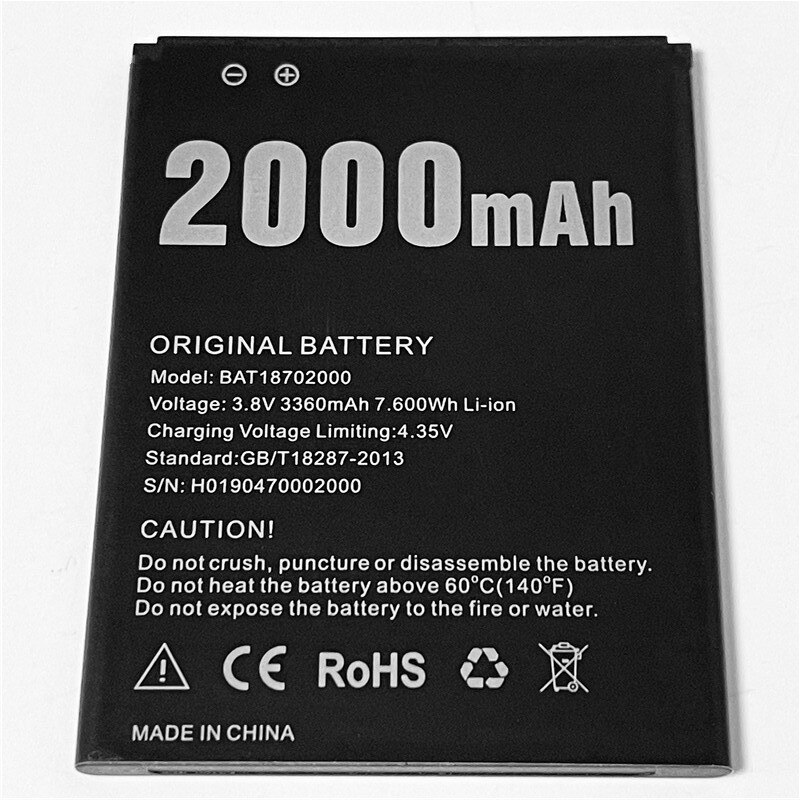 3.8V 2000Mah BAT18702000 Voor Doogee X50 X50L Аккумулятор Batterie Bateria Batteria Batterij Batteri Batterij