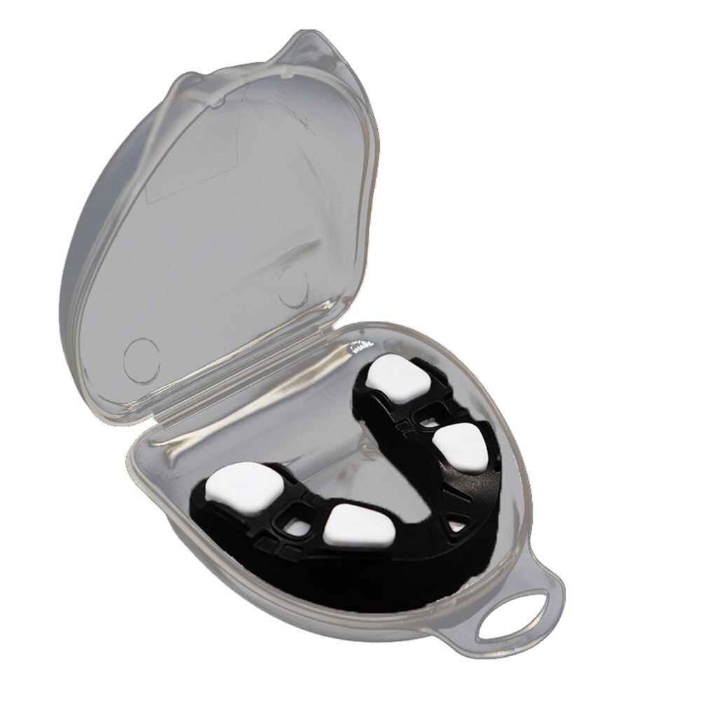 dovuto Colori Guantoni Da Boxe Bretelle Denti protettore Paradenti sport boxe bocca guardia Denti di Protezione per Il cestino Rugby Guantoni Da Boxe: nero e bianca