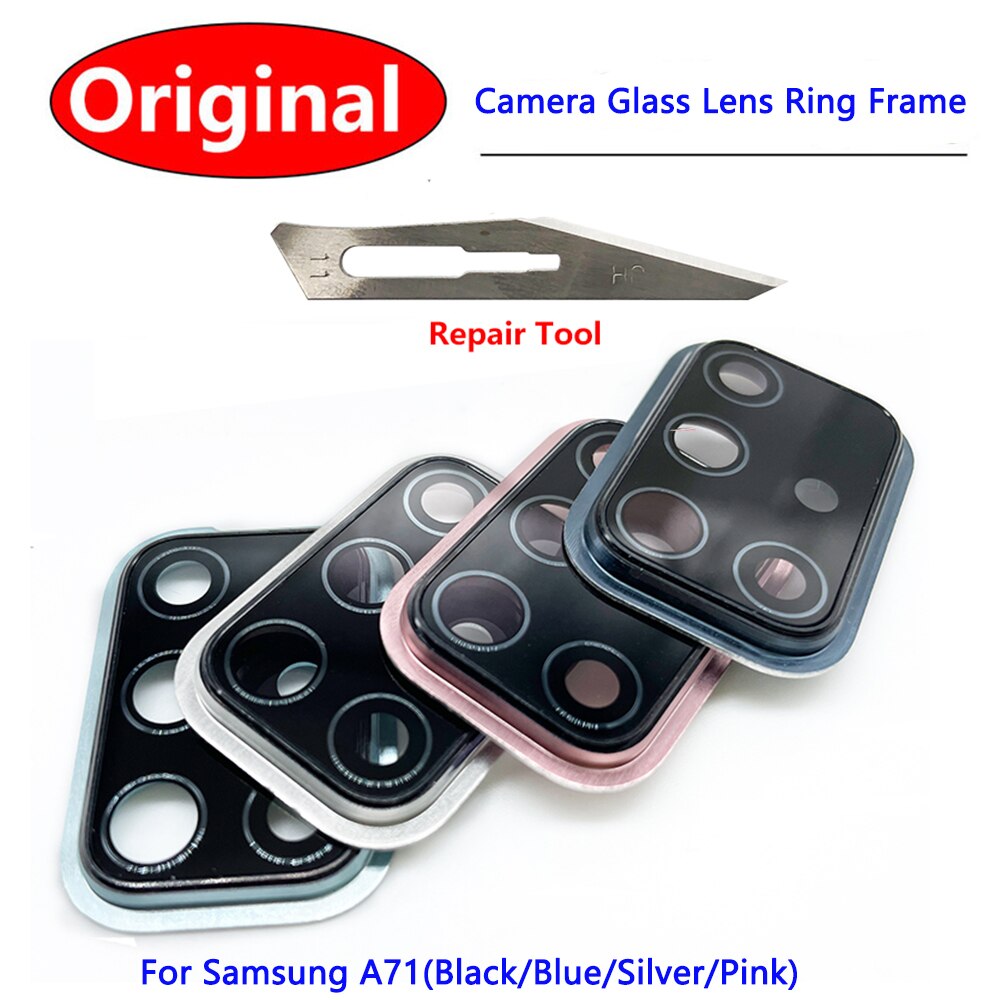 Housing Back Camera Glass Lens With Cover Frame Holder For Samsung A71 Glass Lens Circle Cover With Adhensive Glue + Repair Tool