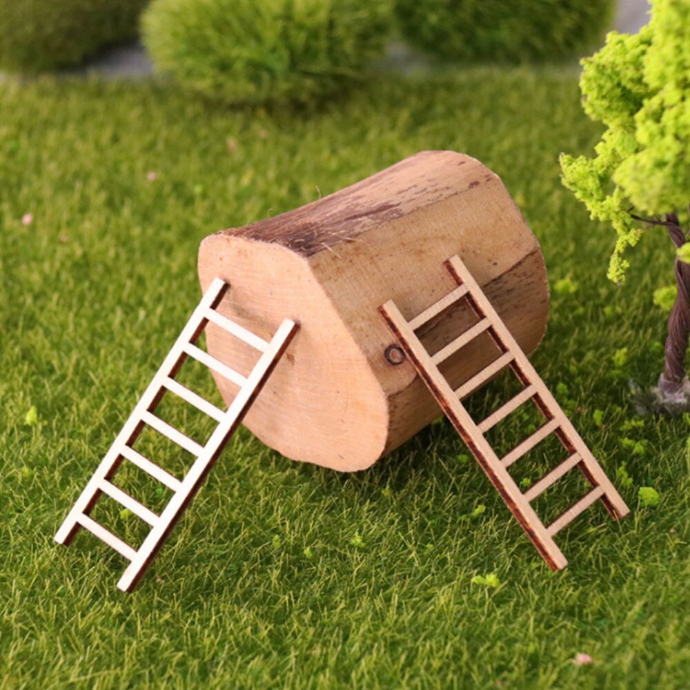 Simulatie ladder meubels houten trap gang micro landschap vetplant pot diy decoratie zand tafel landschapsmodel