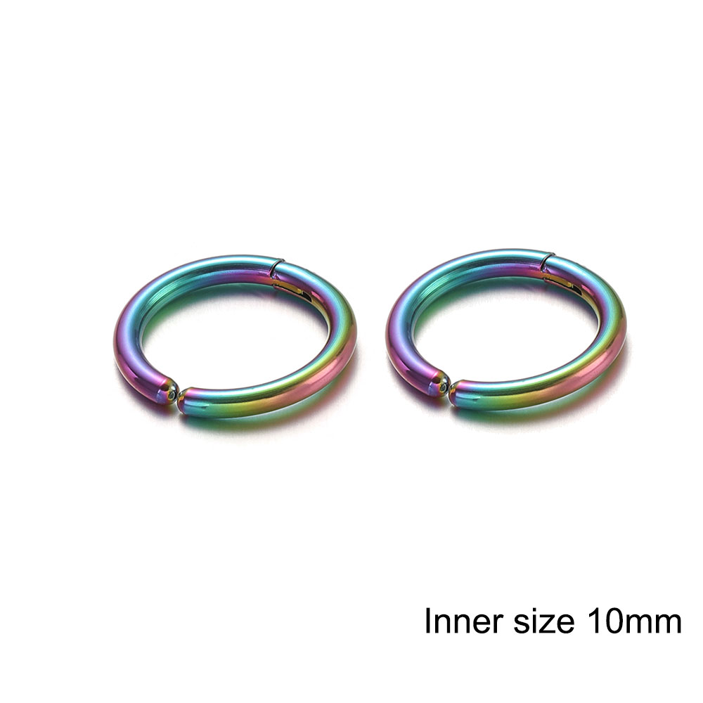 6 uds. De acero inoxidable sin agujero, pendientes con Clip, aros sin perforación, pendientes para mujeres y hombres, pendientes Piercing, joyería: Zinc negro plateado