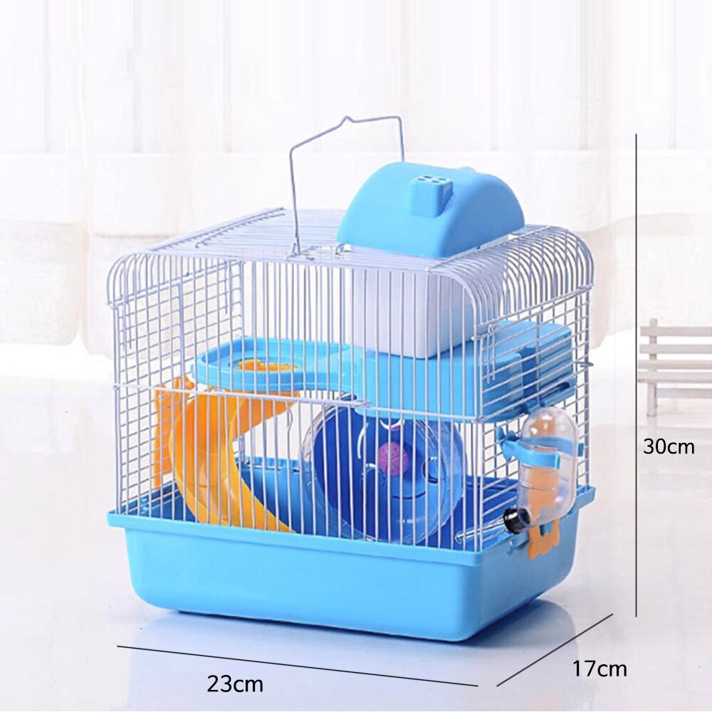 2-storey Pet Hamster Cage Luxury House Portable Mice Home Habitat Decoration Small Pets Chinchilla Hamster House Cage Supplies