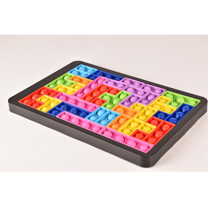 Tetris Pop It – jouet anti-Stress pour adultes, anti-Stress, doux, Squishy, puzzle pour enfants,