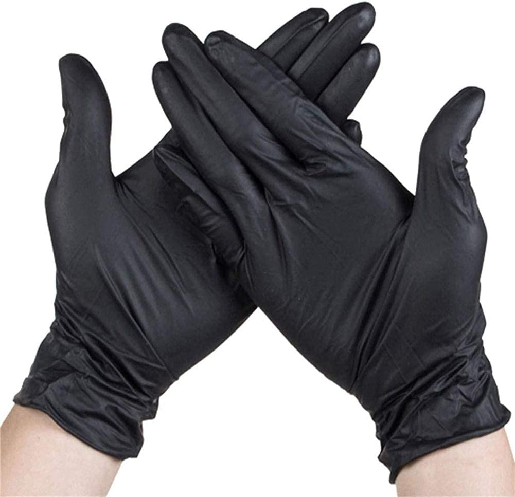 100 stk engangshandsker non-latex non-vinyl nitril engangs ultratynde handsker kvalitet til hygiejneområder str sml: Sort / L