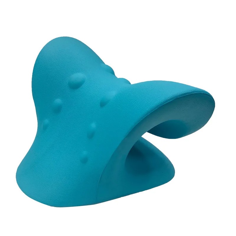 Neck Massage Wedge Pillow Shoulder Cervical Chiropractic Traction Device Head Back Relax for Pain Relief Body Massager Machine: Ivory