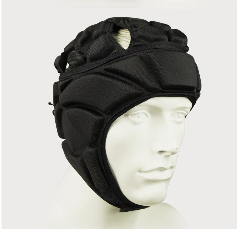 Men's Football Soccer Goalkeeper Helmet Rugby Rolling Hockey Scrum Cap Headguard Black Goalie Roller Hat Protective Gear