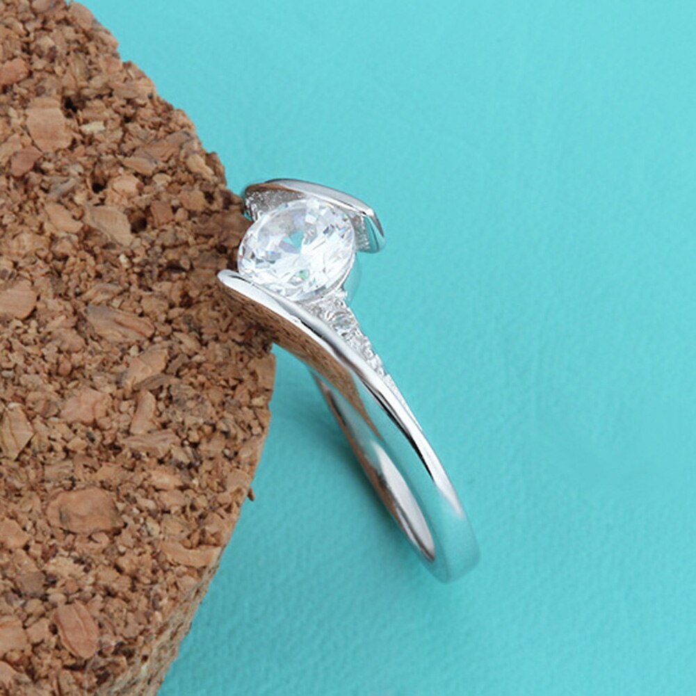 Kristall Silber Farbe strass Schmuck Trauringe silber Farbe charmant Schmuck Frauen Schmuckstück Ring