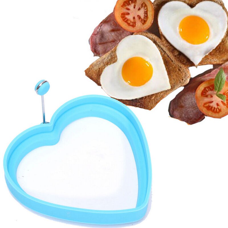 1pc silikone hjerteform skimmel til æg stegt æg ring pandekager form til æg madlavning værktøj