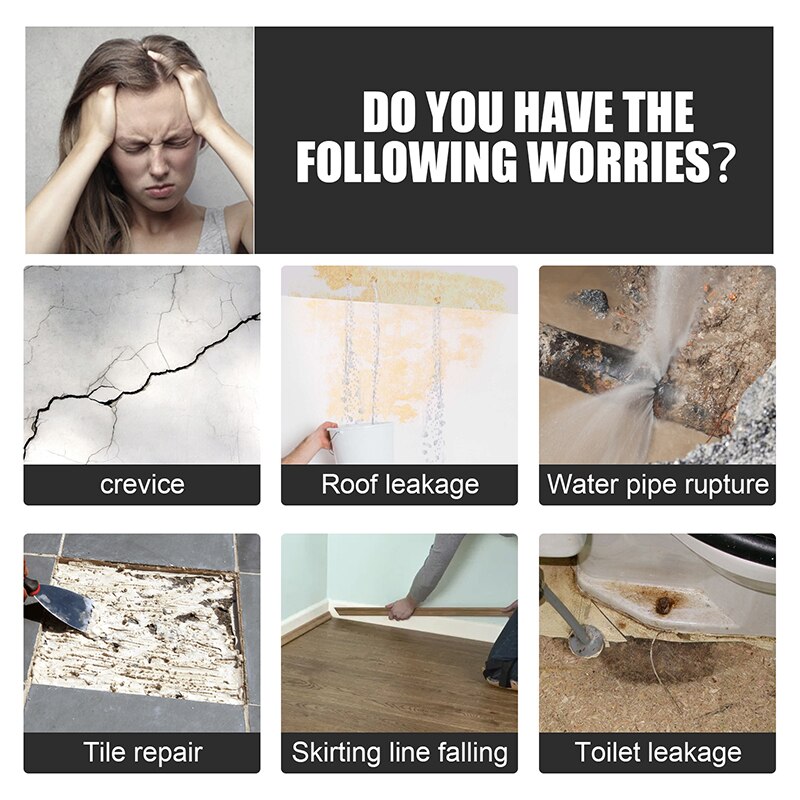 Waterproof Cement Multipurpose Crack Quick-Drying Mortar Glue Practical Home Plugging Tools Easy Operation Home Glue DJA88