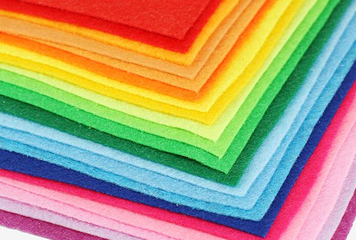 40pcs Nonwoven Fabric DIY Toys Colorful Manual Felt Cloth Polyester Tablecloth Square Hand Crafts Toys For Exhibition