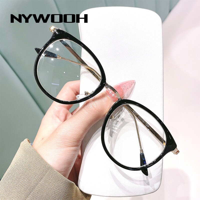 NYWOOH-monturas para gafas de sol transparentes para hombre y mujer, lentes ópticas redondas transparentes, monturas para Miopía