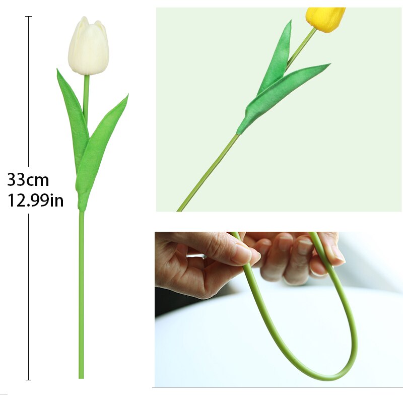1pc kunstige blomster tulipan bamse frisk romantisk bryllup dekoration valentinsdag latex blomster