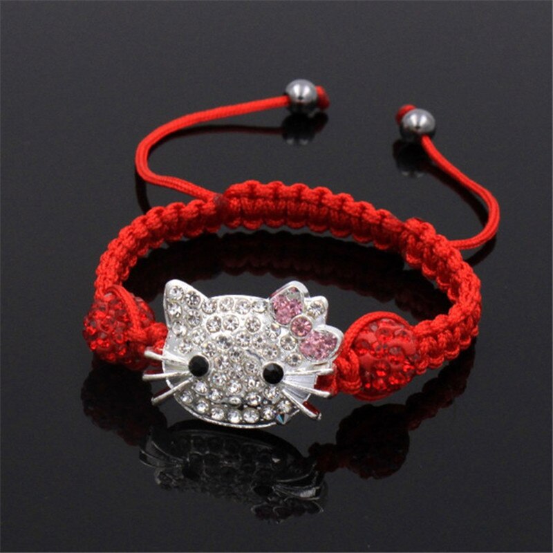 1pcs Shambhala child cat head bracelet: red