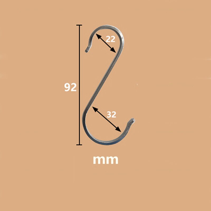 10PCS/Lot Stainless Steel S Hook S Shape Storage Hook Cabinet Kitchen Clothes Hanger Closet Hanging Organizer Accessories: L