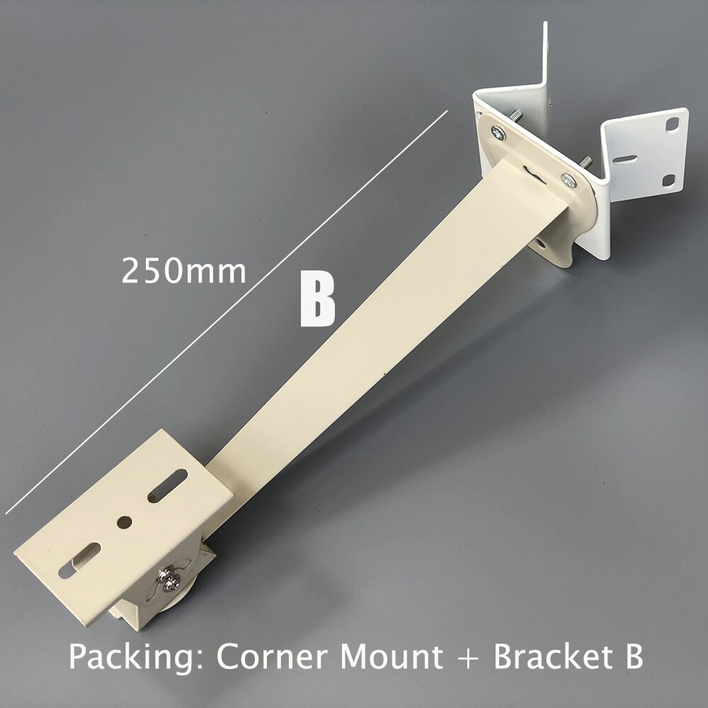 Exterior Outside Wall Corner Mount Metal Bracket Right Angle CCTV Surveillance Camera Holder Adapter: Corner Bracket Set B