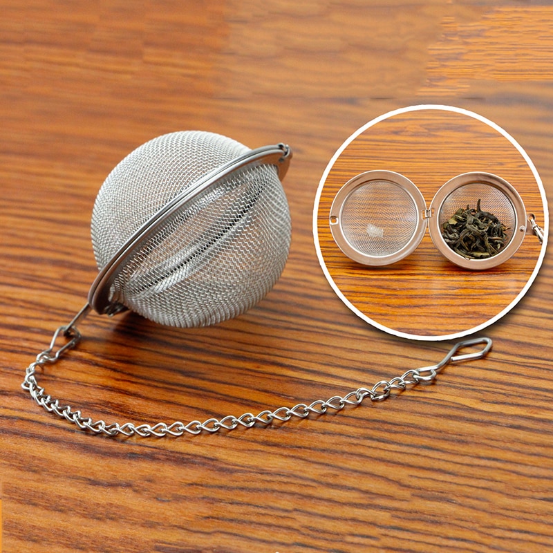 Infusor de té de acero inoxidable, colador de hojas de té, Bola de té, dispositivo de elaboración de hierbas, especias, utensilios para filtro de cocina,