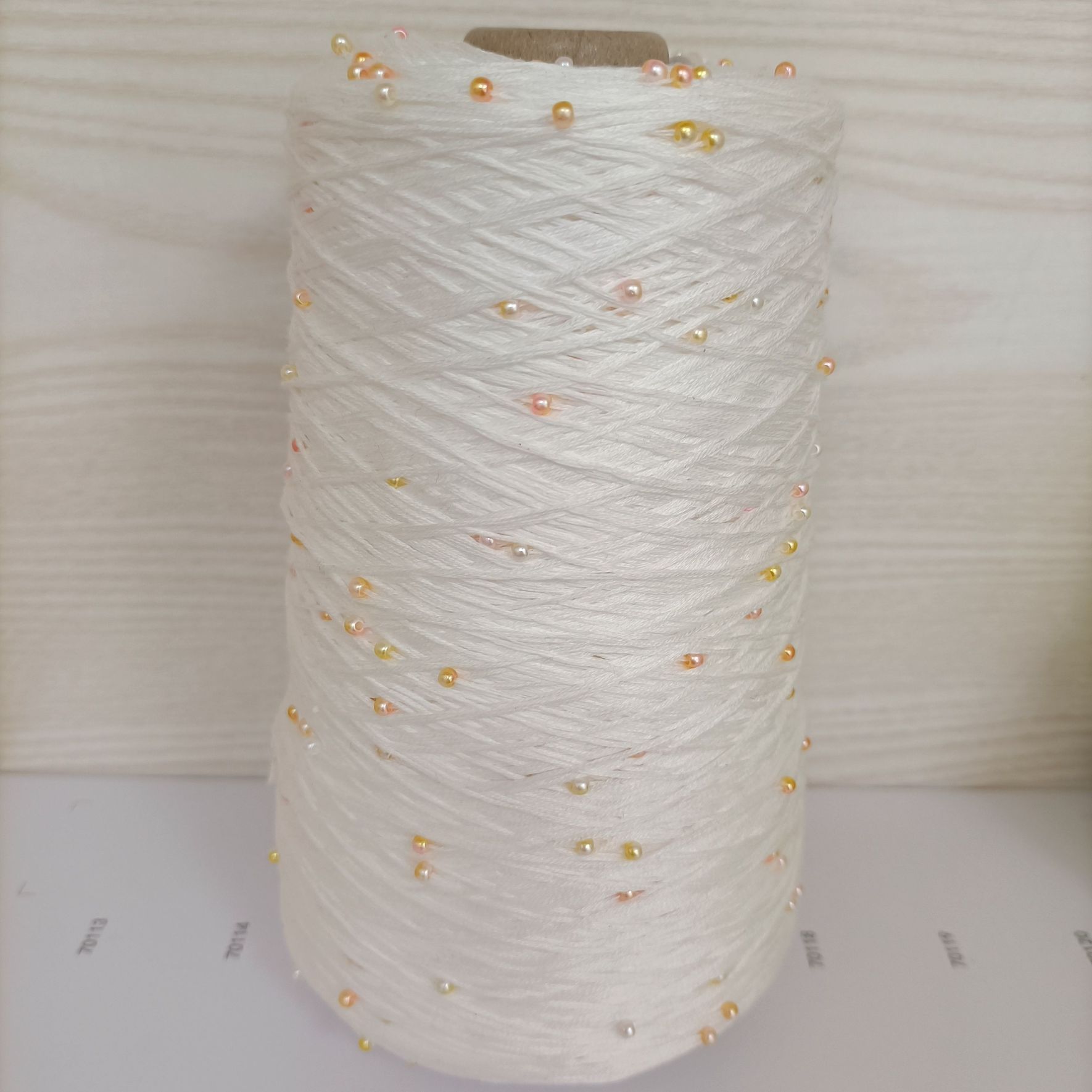 350g 70% CottonSoft Crochet Hand Pearl Beaded Yarn Lace 6# Hand-Knitted Thread For Summer Knitting Sweaters Hats Scarves Luxury: MULTI
