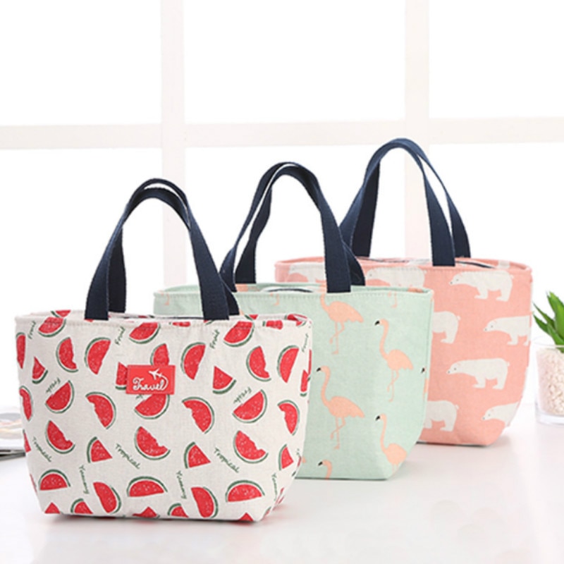 Grappige Cartoon Kids Bento Cooler Zakken Lunch Tas Voor Vrouwen Flamingo Thermische Ontbijt Eten Doos Draagbare Picknick Reizen