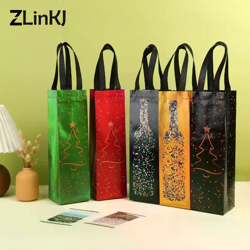 Wijnzak Fles Geïsoleerde Tote Fles Wijndraagtas Gewatteerde wijnkoeler Cadeau voor wijnliefhebbers of bruiloft