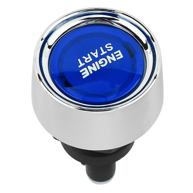 12V/24V 50A Auto Motor Startknop Led Licht Ontsteking Starter Schakelaar Verlichte Rode Knop met Verwijderbare Chrome: Blue