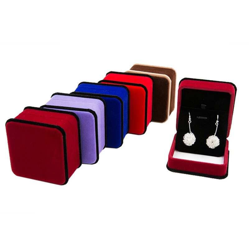 Valentines day ring velvet packaging box jewelry organizer earrings pendant women accessories case