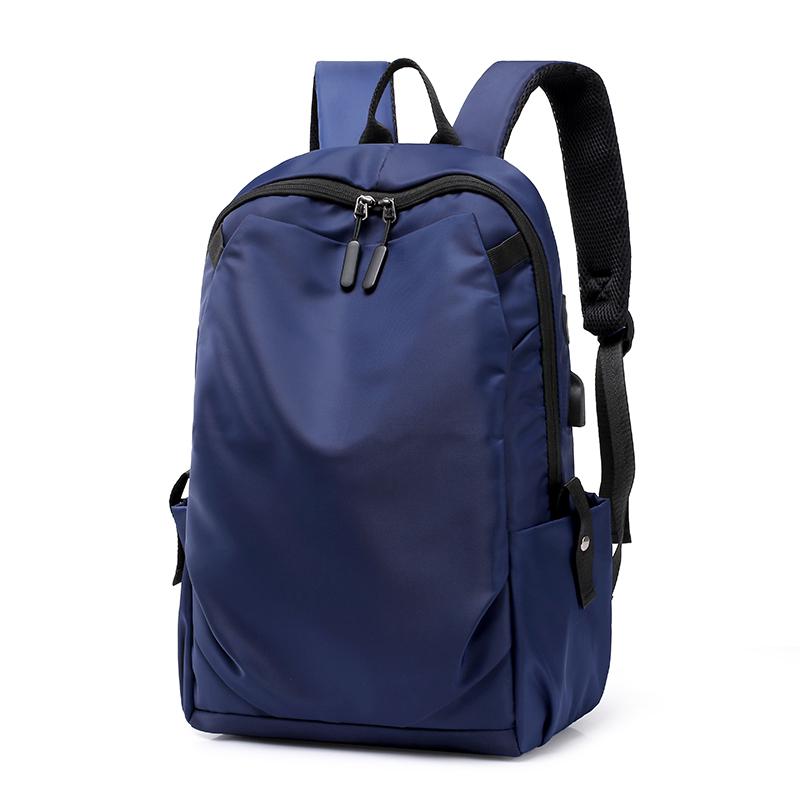 Backpack Men Backpack Nylon Shoulder Bag Computer Laptop Backpack With Headphone Bagpack For Teenager Boys Mochila: Blue