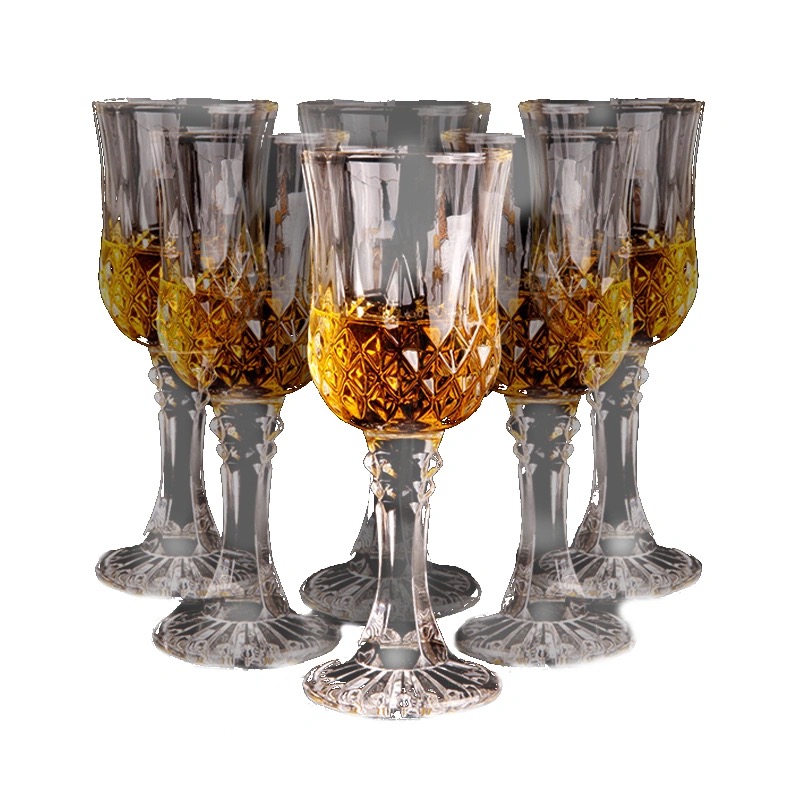 Juego De Vasos De cristal para whisky, juego De copas De vino tinto De diamante, champán, cocina, comedor, Bar, , 4 piezas