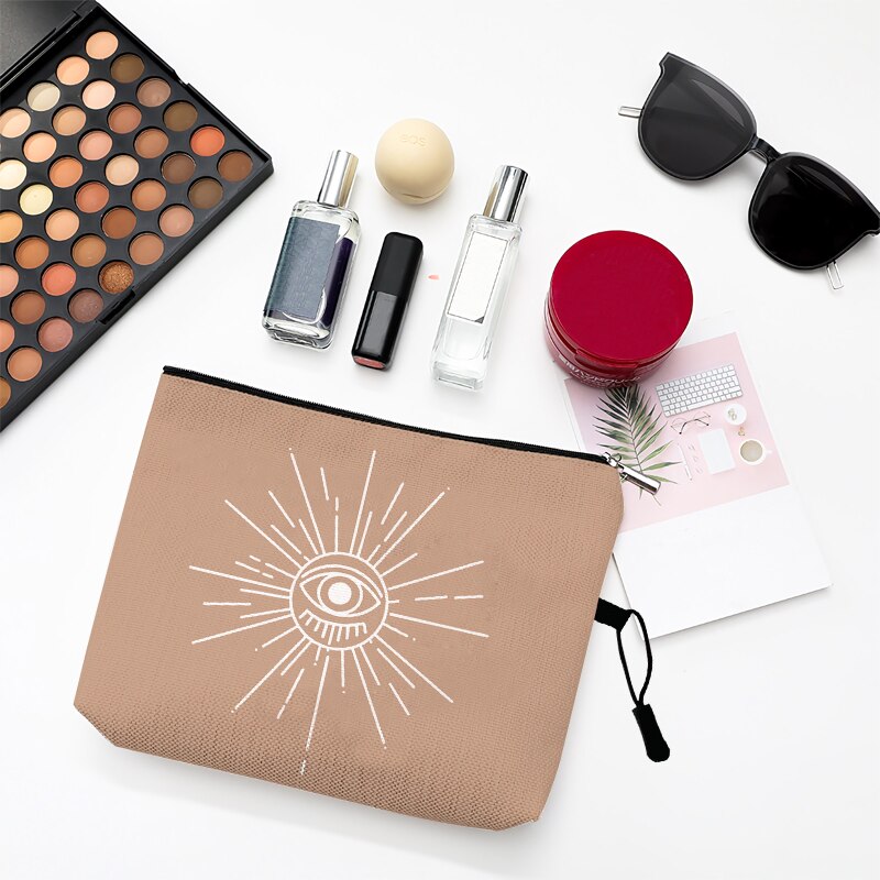 Ethnische Stil nordisch Bösen Augen Sonne Mond Religion drucken machen-hoch Tasche Nette Geldbörsen Frauen Damen Lagerung Organizer Beutel Kosmetik Taschen