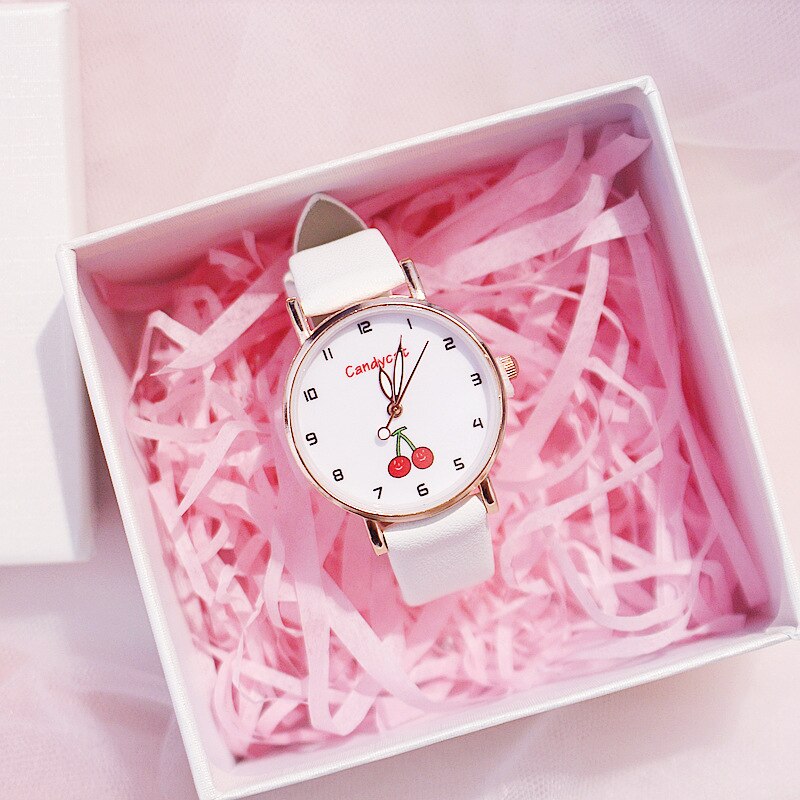 Cute Pretty Princess Style Children's Watches Kids Student Girls Quartz Leather Wristwatches Clocks Reloj часы детские