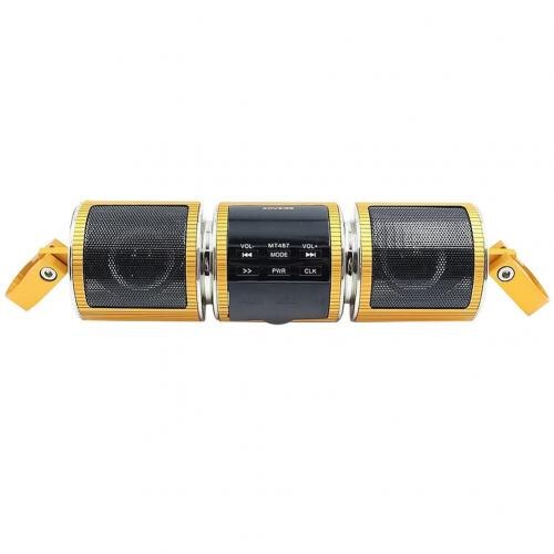 Reproductor de Audio estéreo para motocicleta, Radio FM, MP3, Bluetooth, a prueba de agua: Golden
