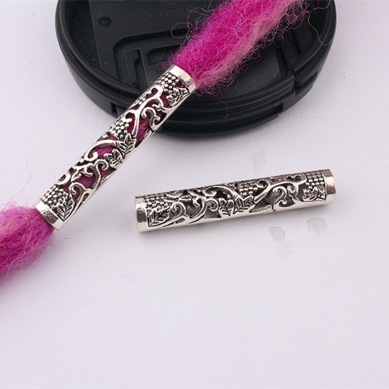 Juego de 5 unids/set de colgantes de Dreadlock, collar de cuentas trenzadas, tubos de barba, pulsera artesanal antigua, accesorios de aleación para