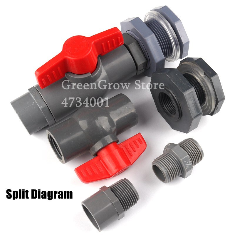 1pc 20~63mm 1/2"~2" PVC Water Tank Connectors Aquarium Fish Tank Drainage Intake Composite Joint DIY Tools Pipe Drain Connector