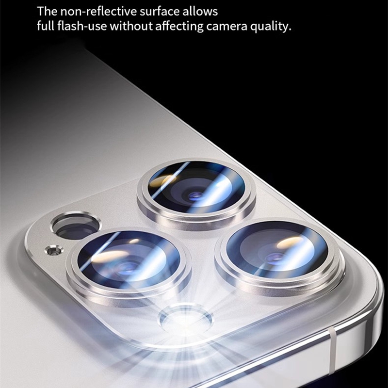 Protezione della fotocamera in metallo per iPhone 16 pro Max 16pro 16più15 14 pro Max Custodia in lega Lente posteriore Copertura in vetro temperato Tappo protettivo