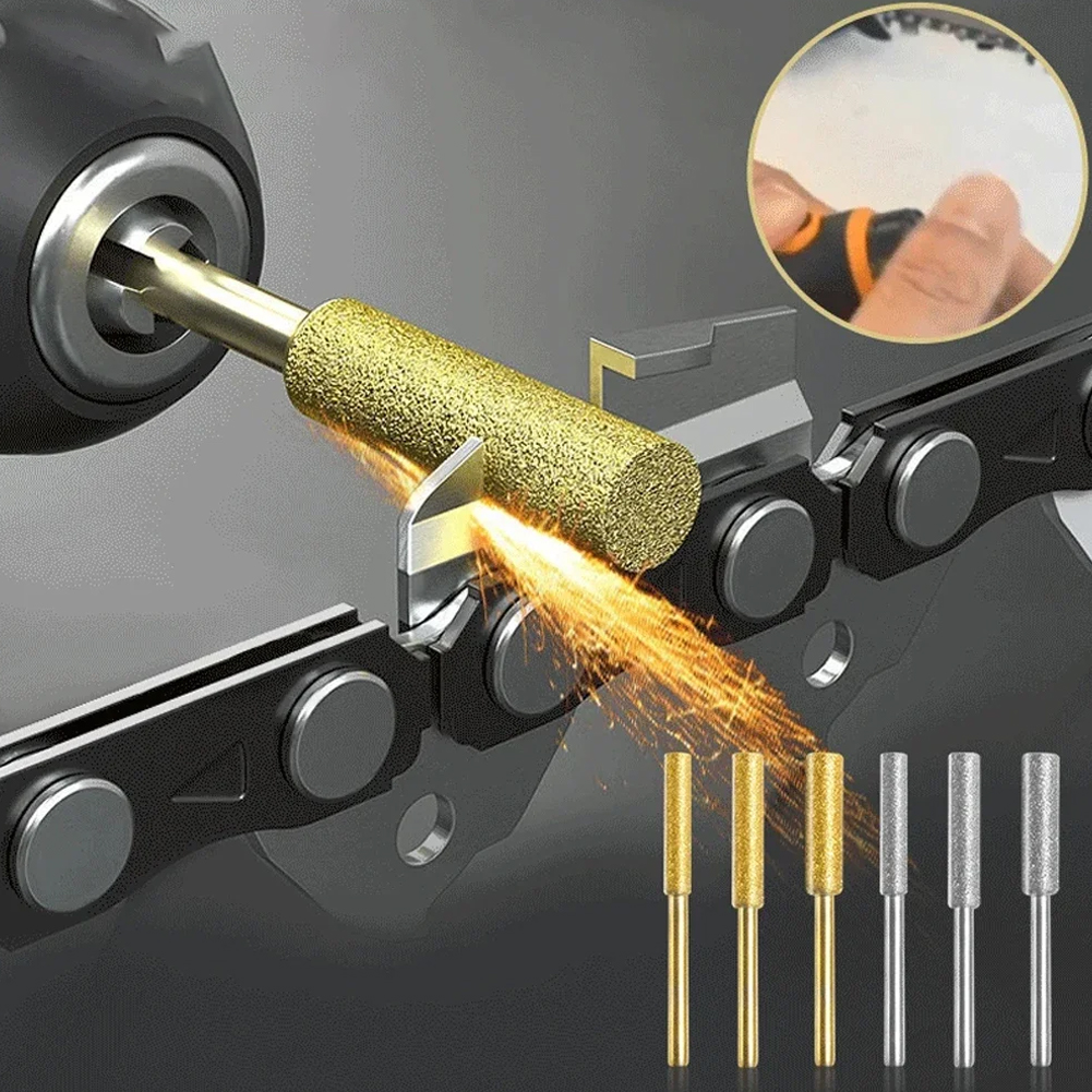 3 Stuks 4/4.8/5.5Mm Kettingzaag Slijper Diamant Cilindrische Braam Kettingzaag Slijpkop Voor Handheld Slijpmachine