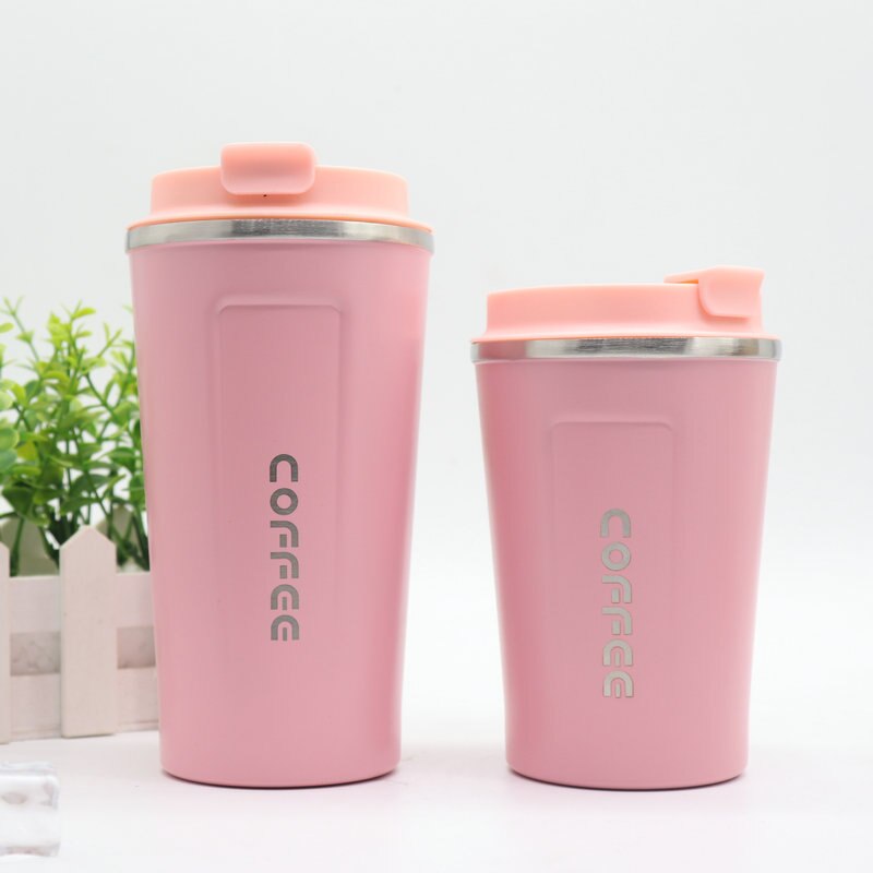 coffee cup double insulation vacuum flask 18/8 stainless steel Drinking water mug promotional travel: 510ml / Pink