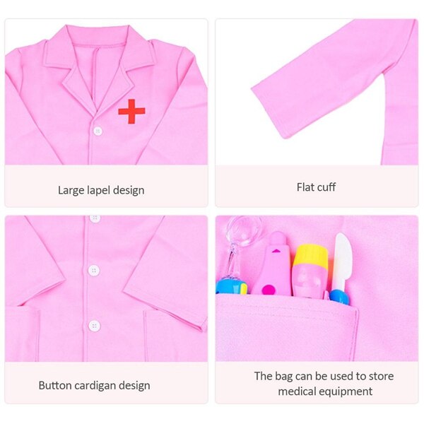 Kinderen Rollenspel Costume Dress-Up Set Laboratoriumjas Kit Cosplay Voor Peuter Scrub Extra Gereedschap