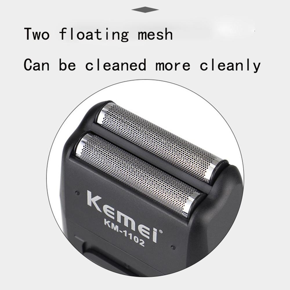 Afeitadora eléctrica KEMEI para hombres, maquinilla de afeitar eléctrica con cuchilla doble, afeitadora de barba recíproca, cortadora de barba lavable de doble uso en seco