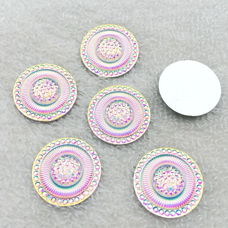 25mm Resin Rhinestones Flat Back Beads Round Gems For Clothes Dress Crafts wedding DIY 12pcs -HY340