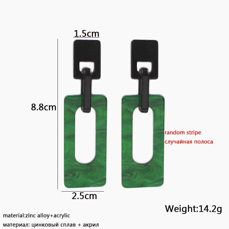 Mode Acryl Dangle Oorbellen Voor Vrouwen Holle Vierkante Lange Opknoping Oorbellen Geometrische Verklaring Oorbellen Pendientes