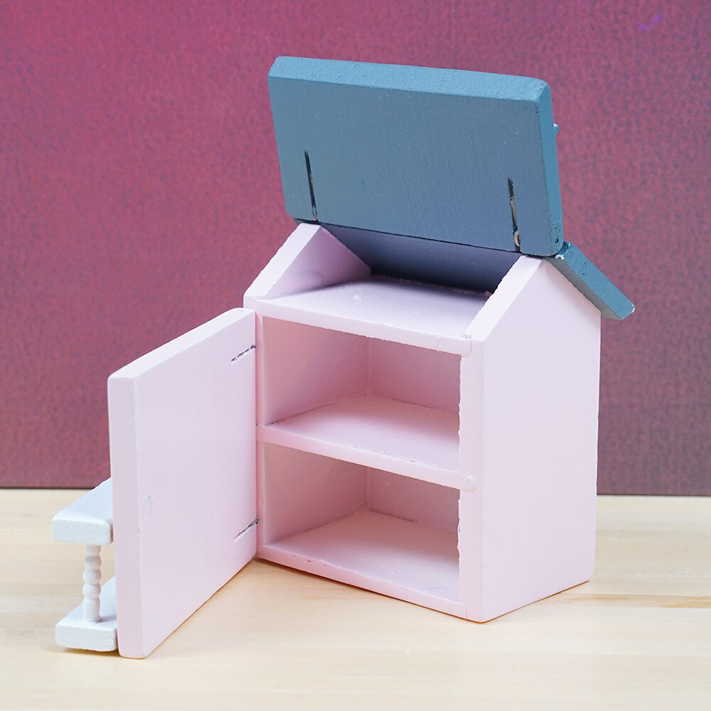 Dongzhur Kleine Huis Model Mini 1:12 Poppenhuis Accessoires Voor Pop Play Poppenhuis Groen Licht Roze Top Mooie Villa