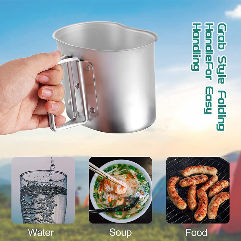 Outdoor Kantine Pannenset Kantine Cup Draagbare Waterfles Met Grab Handle Cup Voor Outdoor Camping Wandelen